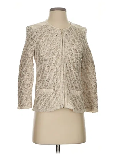 Pre-owned Ann Taylor Cardigan Sweater In White