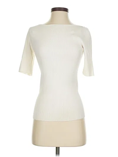 Pre-owned Ann Taylor Cardigan Sweater In White