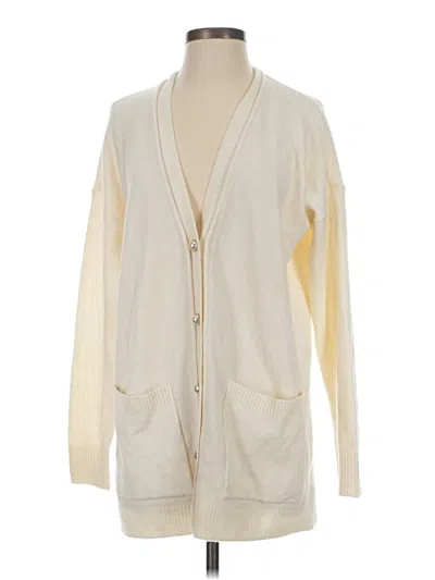Pre-owned Ann Taylor Cardigan Sweater In White