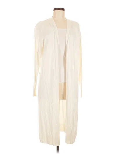 Pre-owned Ann Taylor Cardigan Sweater In White