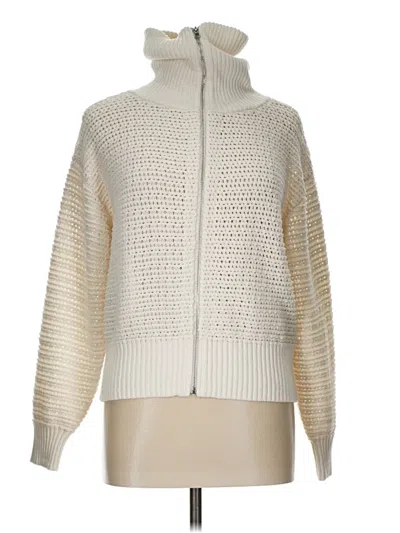 Pre-owned Ann Taylor Cardigan Sweater In White