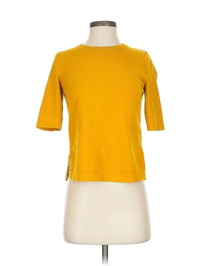 Pre-owned Ann Taylor Cardigan Sweater In Yellow