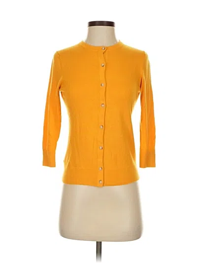 Pre-owned Ann Taylor Cardigan Sweater In Yellow