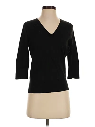 Pre-owned Ann Taylor Cashmere Cardigan Sweater In Black