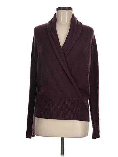 Pre-owned Ann Taylor Cashmere Cardigan Sweater In Burgundy