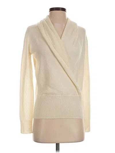 Pre-owned Ann Taylor Cashmere Cardigan Sweater In Ivory