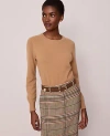 Ann Taylor Cashmere Crew Neck Sweater In Brown