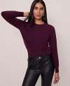 Ann Taylor Cashmere Crew Neck Sweater In Purple
