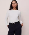 Ann Taylor Cashmere Crew Neck Sweater In White