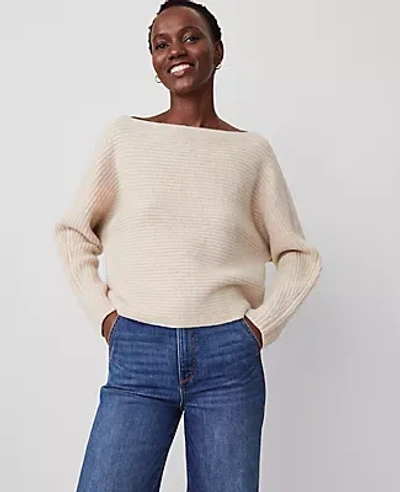 Ann Taylor Cashmere Dolman Sweater In Pale Oat Heather