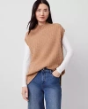 Ann Taylor Cashmere Geo Stitch Vest In Perfect Camel