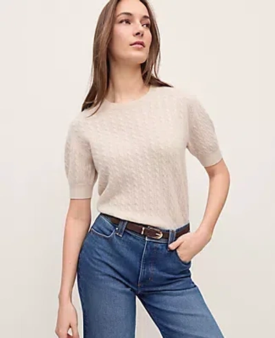 Ann Taylor Cashmere Mixed Pointelle Wedge Tee