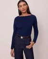 Ann Taylor Cashmere Off-the-shoulder Sweater In Blue