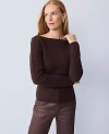 Ann Taylor Cashmere Off-the-shoulder Sweater In Brown