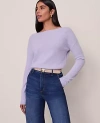 Ann Taylor Cashmere Off-the-shoulder Sweater In Purple