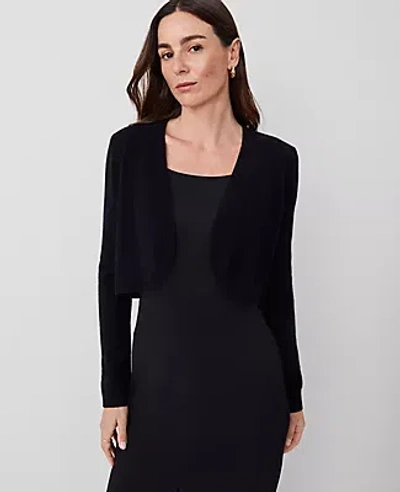 Ann Taylor Cashmere Open Cardigan In Black