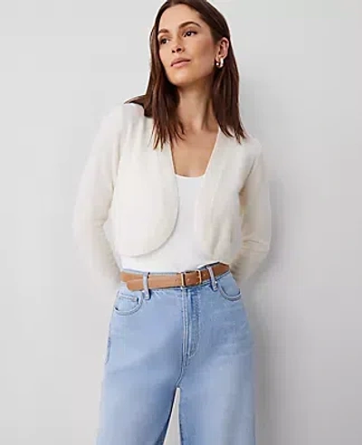 Ann Taylor Cashmere Open Cardigan In Pale Ivory
