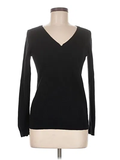 Pre-owned Ann Taylor Cashmere Pullover Sweater In Black