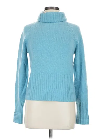 Pre-owned Ann Taylor Cashmere Pullover Sweater In Blue