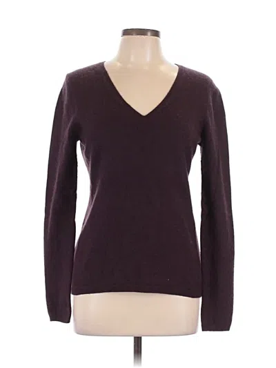 Pre-owned Ann Taylor Cashmere Pullover Sweater In Burgundy