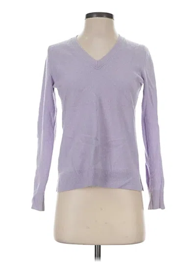 Pre-owned Ann Taylor Cashmere Pullover Sweater In Purple