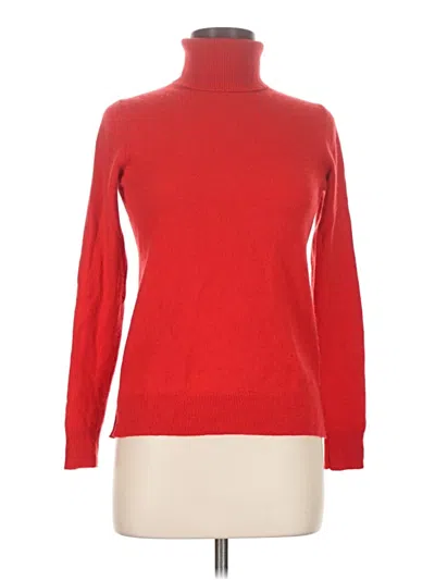 Pre-owned Ann Taylor Cashmere Pullover Sweater In Red