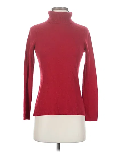 Pre-owned Ann Taylor Cashmere Pullover Sweater In Red