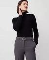 Ann Taylor Cashmere Ribbed Turtleneck Sweater In Black