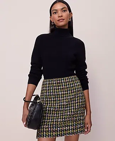 Ann Taylor Cashmere Ribbed Turtleneck Sweater In Black