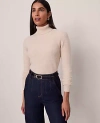 Ann Taylor Cashmere Ribbed Turtleneck Sweater In Neutral