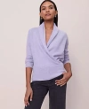 Ann Taylor Cashmere Shawl Collar Sweater In Purple