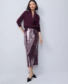Ann Taylor Cashmere Shawl Collar Sweater In Purple