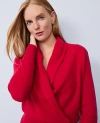 Ann Taylor Cashmere Shawl Collar Sweater In Red