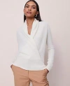 Ann Taylor Cashmere Shawl Collar Sweater In White