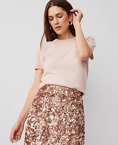 Ann Taylor Cashmere Sweater Tee In Light Almond