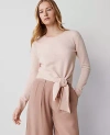 Ann Taylor Cashmere Tie-waist Sweater In Light Almond