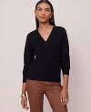 Ann Taylor Cashmere V-neck Sweater In Black