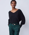 Ann Taylor Cashmere V-neck Sweater In Black