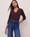Ann Taylor Cashmere V-neck Sweater In Brown