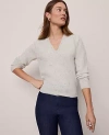 Ann Taylor Cashmere V-neck Sweater In Gray