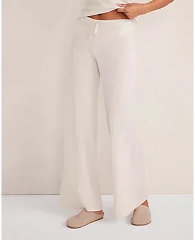 Ann Taylor Cashmere Wide Leg Jersey Pant In White