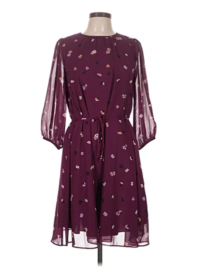 Pre-owned Ann Taylor Casual Dress In Burgundy