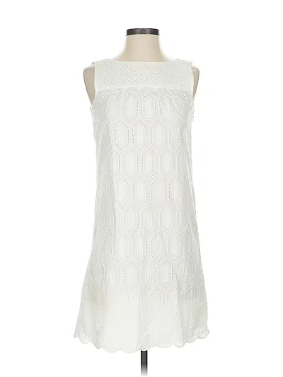 Pre-owned Ann Taylor Casual Dress In White