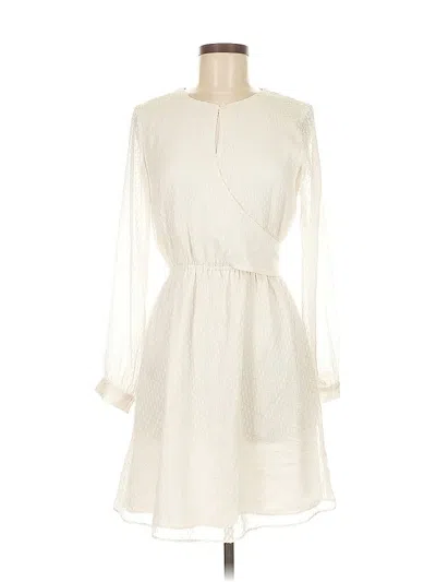 Pre-owned Ann Taylor Casual Dress In White