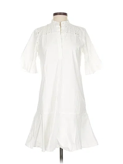 Pre-owned Ann Taylor Casual Dress In White