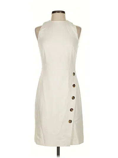 Pre-owned Ann Taylor Casual Dress In White
