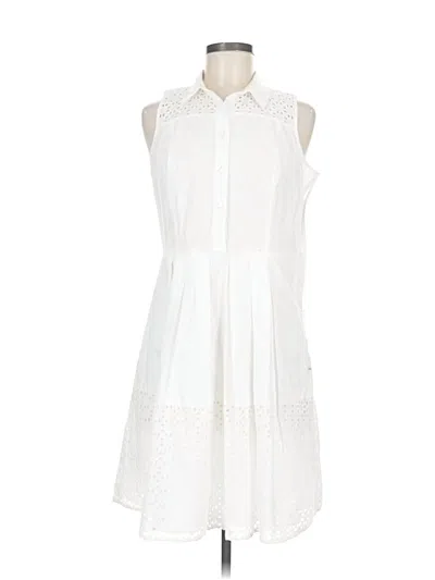 Pre-owned Ann Taylor Casual Dress In White
