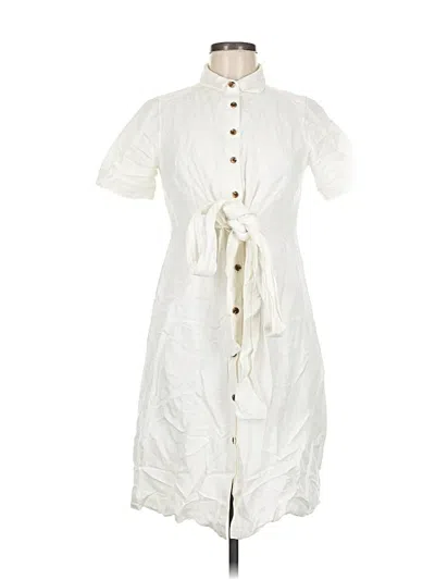 Pre-owned Ann Taylor Casual Dress In White