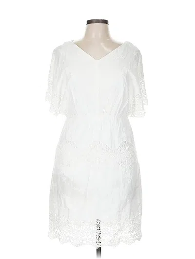 Pre-owned Ann Taylor Casual Dress In White