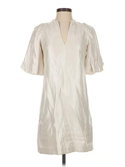 Pre-owned Ann Taylor Casual Dress In White